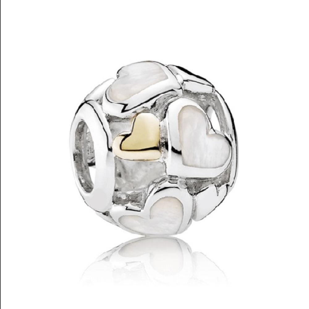 Pandora Mother of Pearl Luminous Hearts Charm
